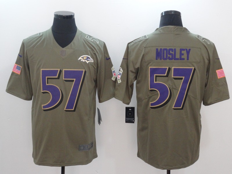 Men's Baltimore Ravens C.J. Mosley #57 Brown Jersey